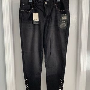 Seven Jeans. Black with pearl embellishments. Size 16W